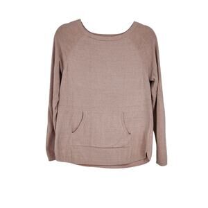 Barefoot Dreams Cozy Chic Ultra Lite Knit Pink Hand Warmer Pocket Sweater Size S